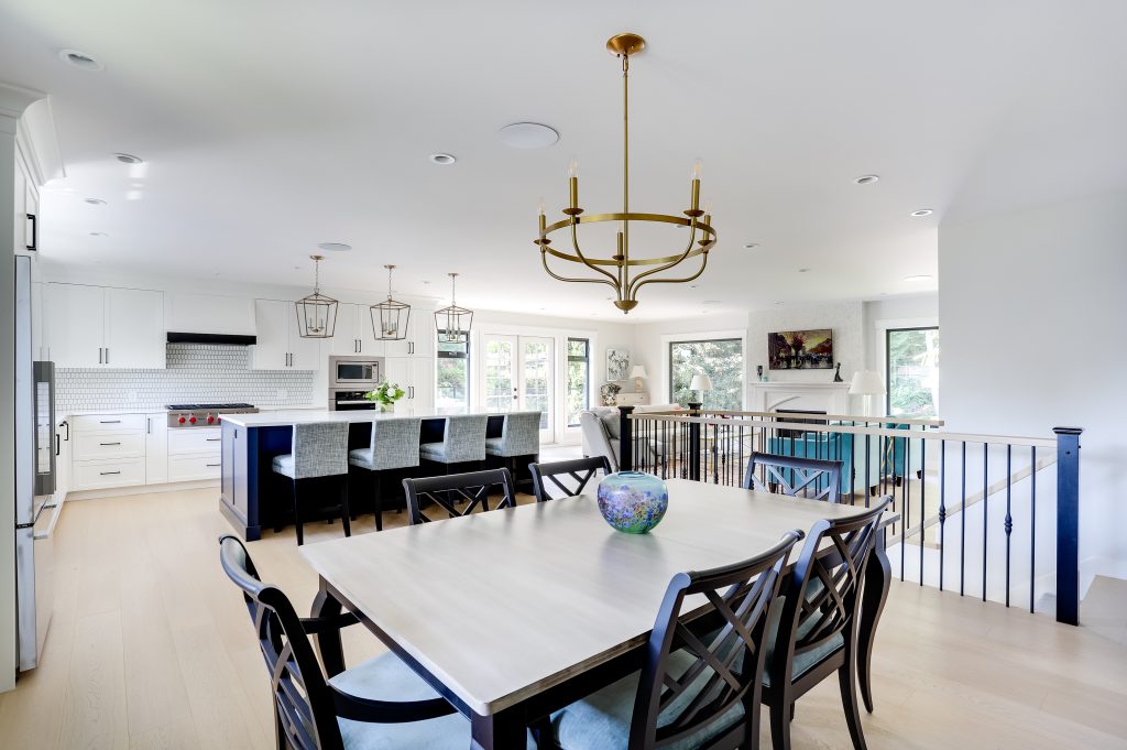 After of a renovated kitchen greatroom space in the Greater Vancouver Area